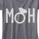 MOH Maid Of Honor Shirt With Silver Glitter Print Gray V-Neck