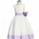 Lilac Flower Girl Dress - Sleeveless Shantung w/ Sash Style: D2160 - Charming Wedding Party Dresses