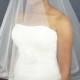 Wedding Veil with Horsehair Trim, Drop Veil, Horsehair Edge, Two Layer Bridal Veil, Circular Veil