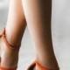 Three Love Orange Suede Dress Sandals
