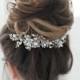 Bridal Headpiece Wedding Headpiece Bridal Rhinestone Crystal Hair Comb Decorative Hair Adornment Large Decorative Flower Statement Headpiece