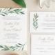 Greenery Wedding Invitation Template • Printable Wedding Invitation • Botanical Calligraphy • Word or Pages • MAC or PC