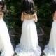 Flower girl dress - IVORY, Train dress, Floor length maxi dress, Wedding dress flower girl, Junior Bridesmaid, Lace Dress, 42 sash colors