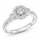 Bloomingdale&#039;s Diamond Halo Engagement Ring in 14K White Gold, .75 ct. t.w.&nbsp;- 100% Exclusive