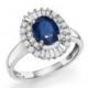 Bloomingdale&#039;s Sapphire Oval and Diamond Ring in 14K White Gold