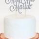 Glitter custom name cake topper or wedding decoration