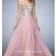 Strapless Prom Dress with Beaded Top by La Femme - Discount Evening Dresses 