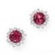 Bloomingdale&#039;s Pink Tourmaline and Diamond Halo Stud Earrings in 14K White Gold - 100% Exclusive