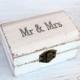 Burlap and Lace wedding jewelry box Ring Bearer Box Wedding ring box holder  wedding box mr and mrs ring box personalized box ring box