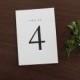 Classic Table Numbers, wedding table number, modern table numbers, Serif table number, black and white table number, simple table numbers