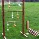 Ladder Ball Game Set with Tote - Wooden Ladderball Game ladder Golf Ball Bolas, Scoreboard ladder toss  Ladderball set yard game lawn game