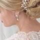Pearl Bridal Comb, Floral Wedding Comb, Bridal Hair Comb, Wedding Hair Comb, Crystal Hair Comb, Pearl Hair Comb, Bridal Headpiece ~TC-2293