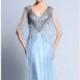 Blue Beaded Long Gown by Beside Couture by GEMY - Color Your Classy Wardrobe