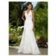 A-Line/Princess Halter Court Train Satin Tulle Wedding Dress With Lace Beading - Beautiful Special Occasion Dress Store