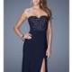 Strapless Sweetheart Evening Gown by La Femme 20680 - Bonny Evening Dresses Online 