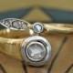 Antique Diamond Ring-1800s Engagement Ring-Art Nouveau Engagement Ring -Rose Cut Diamond Ring-Victorian Engagement-Antique Diamond Ring