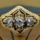 Victorian Engagement Ring-Unique Engagment Ring-Rose Cut Diamond Ring-1800s Engagement Ring-Antique diamond enamel ring-Georgian Ring