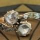 Victorian Engagement Ring-Art Nouveau Engagement Ring-1800s Engagement Ring-Unique Engagement Ring-Rose Cut Diamond Engagement-Moi et Toi