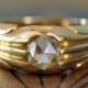 Antique Engagement Ring-1800s Engagement Ring- Unique Engagement Ring- Art Nouveau Engagement Ring-Antique Rose Cut Diamond Ring