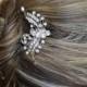 Crystal Flower Hair Comb, Wedding Hair Accessories, Bridal Crystal Hair Clip, Bridal Hair Clip ROSE