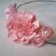Bridal wreath /  Pink flower crown/ Bridal Headpiece / Pink rose crown / Rustic headpiece / Paper flowers