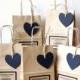 Items Similar To Wedding Favour Bags, SMALL With Black Heart Tag On Etsy