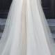 Sheer Long-Sleeve Tulle Ballgown Wedding Dress