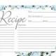 Printable Recipe Card For Bridal Shower 