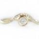 Diamond Curved Engagement Ring,Diamond wave Engagement Ring,Diamond Engagement Ring With Micropave diamonds Crown