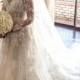 Glamorous Bateau Long Sleeves Court Train Lace Wedding Dress With Pearls