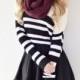 Striped Cropped Knit Pullover