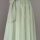 Sage green chiffon skirt, any length and color Bridesmaid skirt, floor length, tea length, knee length empire waist green chiffon skirt