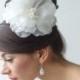 Wedding Hair Accessory, Bridal Headpiece, Silk Flower Hair Comb, Ivory Silk Floral Headpiece