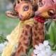 Art  Doll Teddy doll Giraffe George and Giselle. Height 11,5 inches (29 cm).