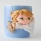 Coffee Angel Polymer Clay Mug 3d Polymer Clay Unique Birthday Gift for Dad For Sister Gift for Daughter Gift for Mom Original Decorated Mug
