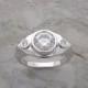 14K Three Stone Bezel Set Diamond Engagement Ring Setting TDW 0.06 Ct., Made In The USA
