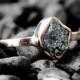 Green Diamond Ring 14k Rose Gold Delicate Engagement Rings