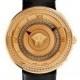 Versace Icon Ion-Plated Rose Gold Watch with Black Leather Band, 40mm