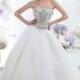 Classic Ball Gown Strapless Basque Waist Chapel Train Organza Wedding Dress CWUT13003 - Top Designer Wedding Online-Shop