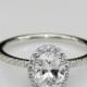 Oval Cut 1.5ct Esdomera Moissanite Halo Style Accents 14k White Gold Engagament Ring (CFR0384-ESMS1.5CT)