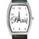 Paris " Eiffel Tower" On A Girls Or Womens Barrel Watch With Leather Band