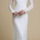 UMELIA / Mermaid Wedding Dress Long Sleeve Wedding Dress Cotton Lace Dress White Lace Dress Long Sleeve White Dress Low Back Wedding Dress