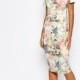 ASOS PETITE Occasion Floral Wiggle Dress In Cotton Sateen At Asos.com