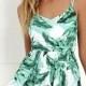 Jack By BB Dakota Brittania Green Tropical Print Dress