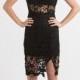 Genevieve Black Crochet Lace Midi Dress