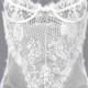 White Sexy Lace Hollow Out See-through Bodysuit With No Falsies