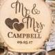 Rustic Wedding Cake Topper, Wood Cake Topper, Wood Slice Cake Top, Mr & Mrs Cake Topper, Engraved Personalized Cake Topper, Country Wedding