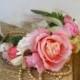 Pink Rose Flower Crown Hair Accessories Pink Bridal Floral Crown Autumn Headpiece Frida Kahlo Headband