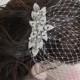 Birdcage veil with hair comb,Ivory birdcage veil,Wedding fascinator,Bridal viel,Wedding veil,Blusher veil,French netting,Bridal fascinator