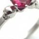 Skull Ring Silver 1ct Round Brilliant Cut Ruby Hand Crafted Engagement Ring 6 Claw